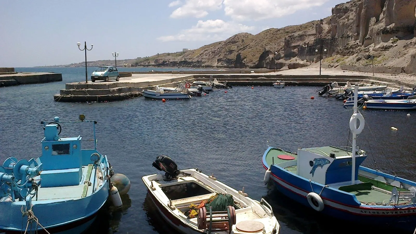 The small harbour below Vourvoulos on the north-east coast